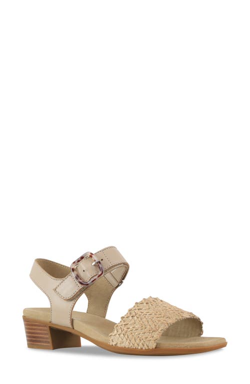 Munro Leeland Ankle Strap Sandal In Cream Woven Combo