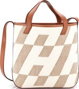 Pre-Owned Hermes Cabas H en Biais Tote Canvas with Leather 27
