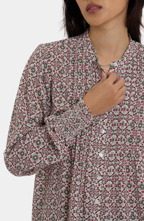 Nydj Pleated Peasant Blouse In Neutral
