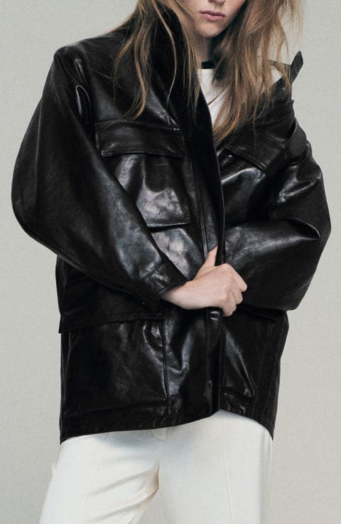 Oversized Leather Parka