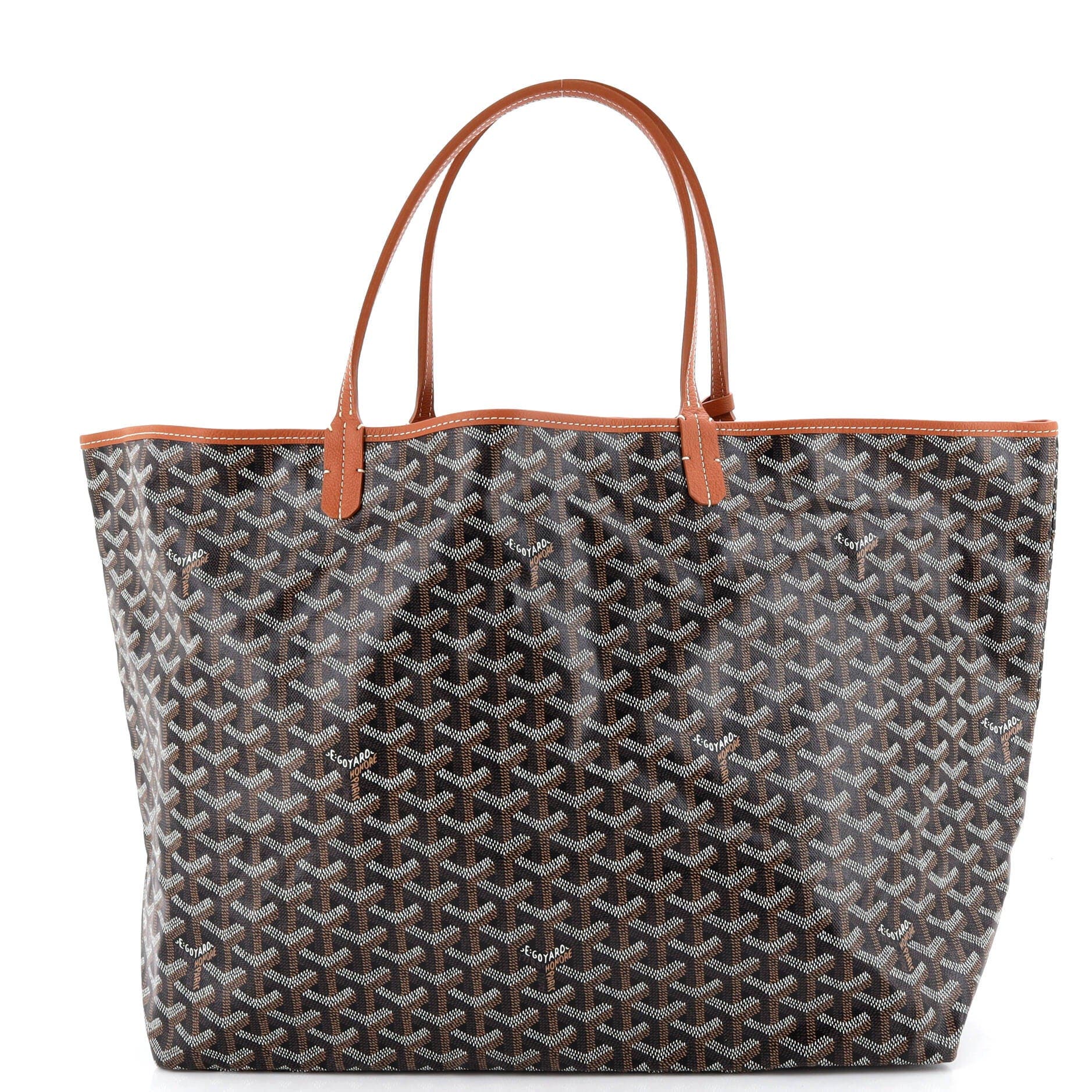 Pre-Owned Goyard Saint Louis Tote Coated Canvas GM, Main, color, Brown