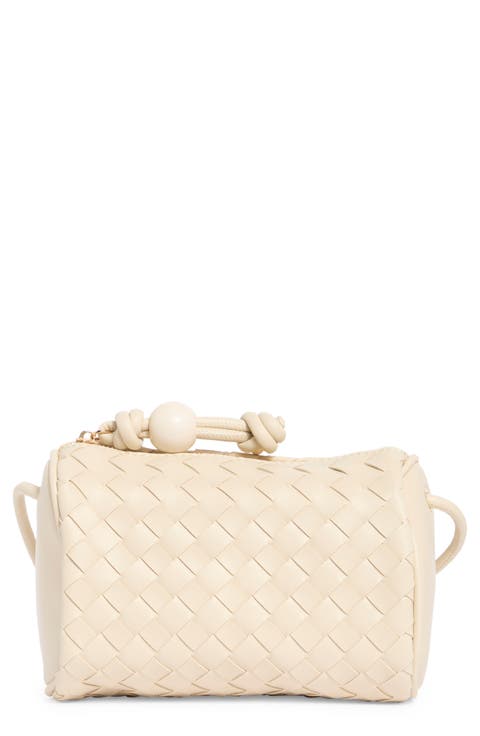 Woven Faux Leather Crossbody Bag