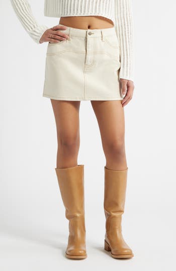 Bp. Seamed Denim Miniskirt