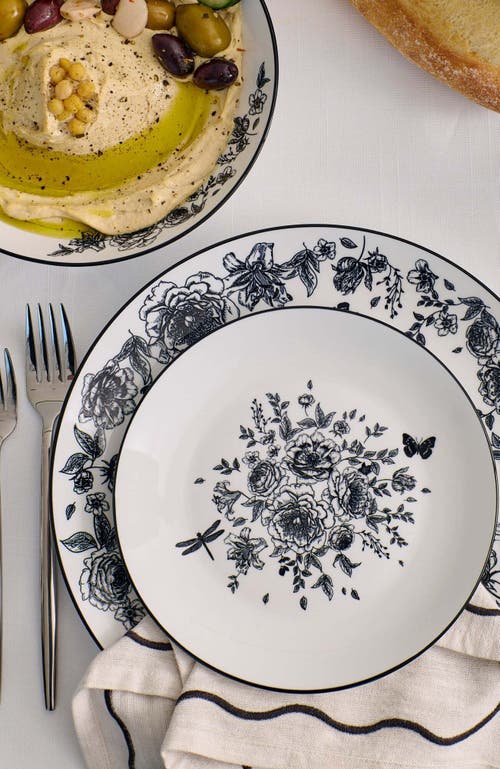 Stone Lain Esme Porcelain 16-piece Dinnerware Set In Black