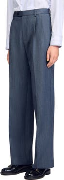 SANDRO Striped wide-leg trousers