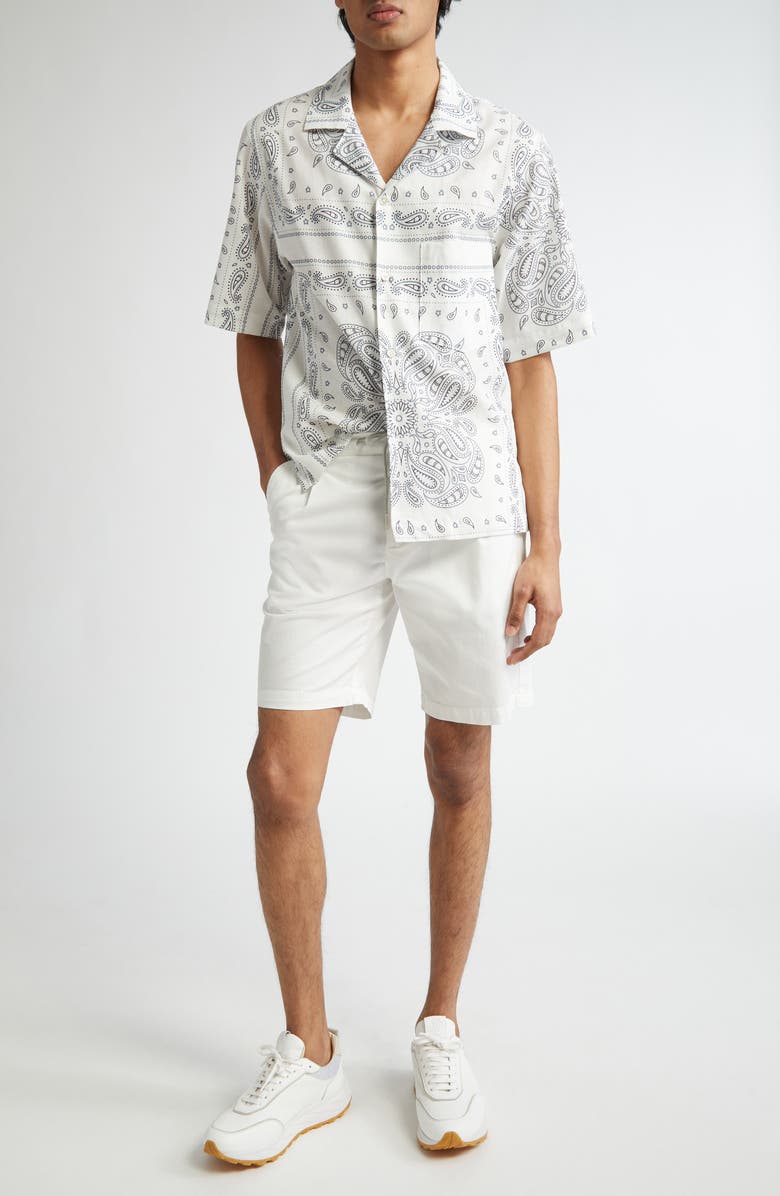 Eleventy Stretch Cotton Bermuda Shorts, Alternate, color, White