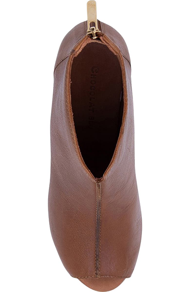 Chocolat Blu Gion Peep Toe Platform Bootie, Alternate, color, Brown Leather