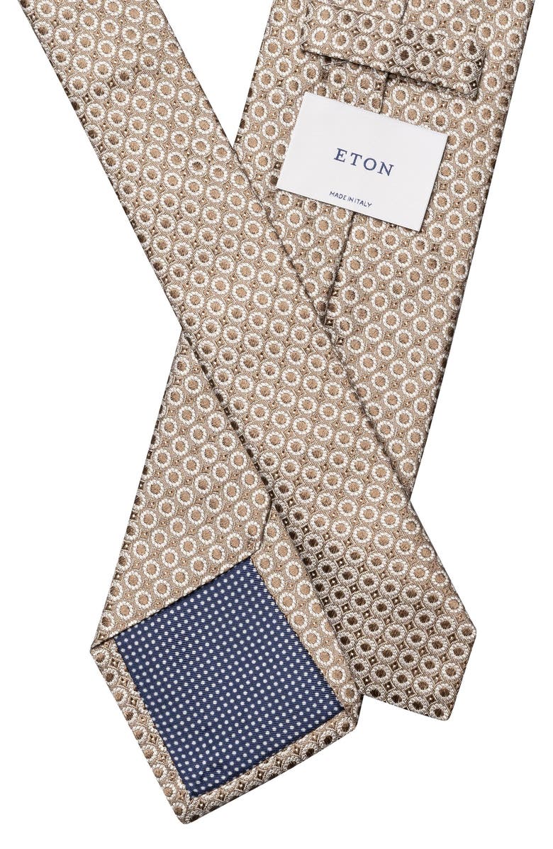 Eton Dot Jacquard Silk Tie, Alternate, color, Light Beige