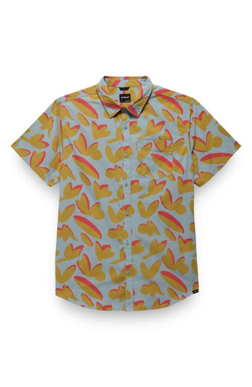 Prana Stimmersee Short Sleeve Button-up Shirt In Saltwater Indo Disco
