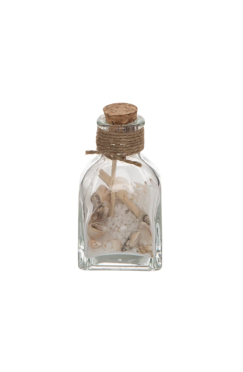 Beachcombers 3.65" Gls Btl With Wht Sand Shell & Wood, Main, color, White