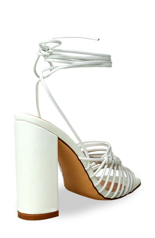 Chase & Chloe Chase And Chloe Lyria Ankle Wrap Sandal In White Pu