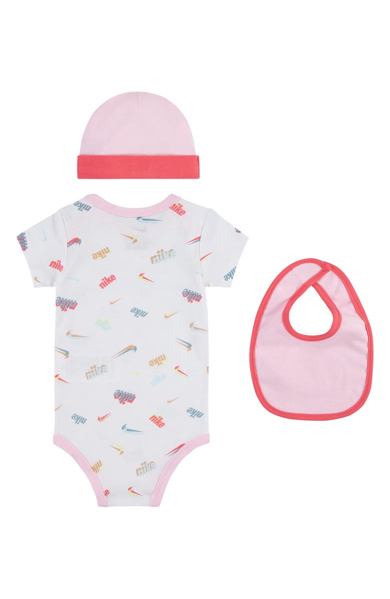 Nike Logo Print Layette Set, Alternate, color, 