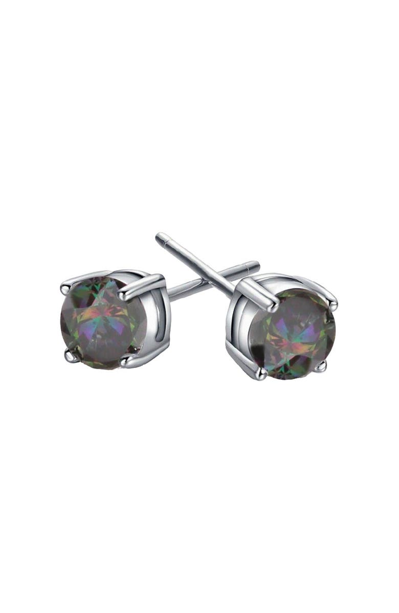 Hollywood Sensation Half Carat Round Cut Topaz Stud Earrings, Main, color, Silver