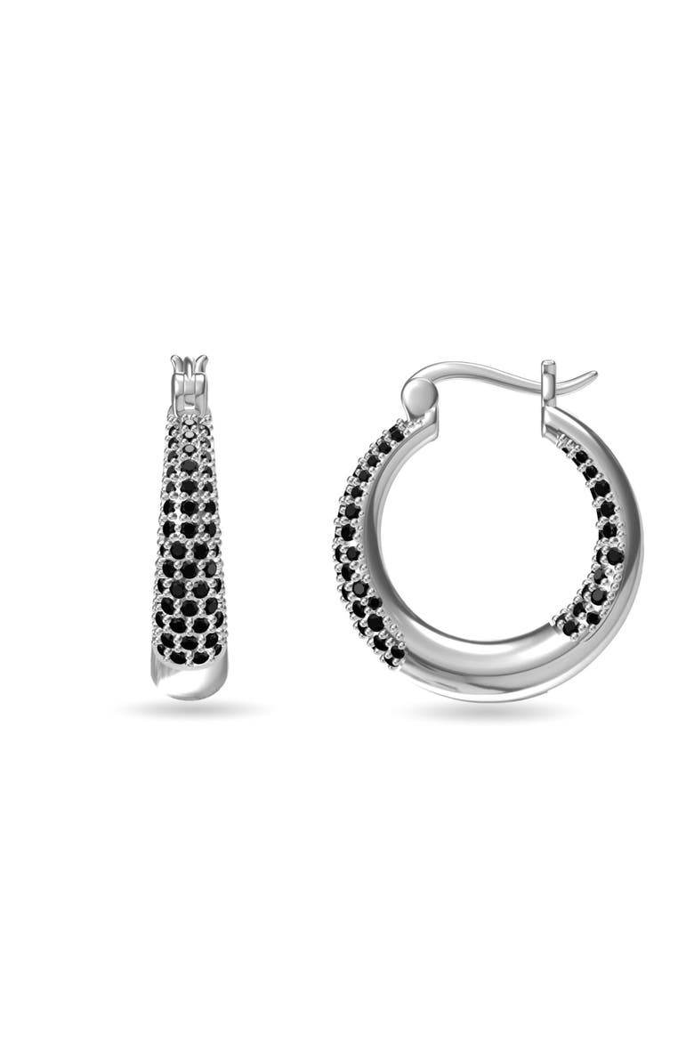 Black Crystal Hoops, Main, color, Black