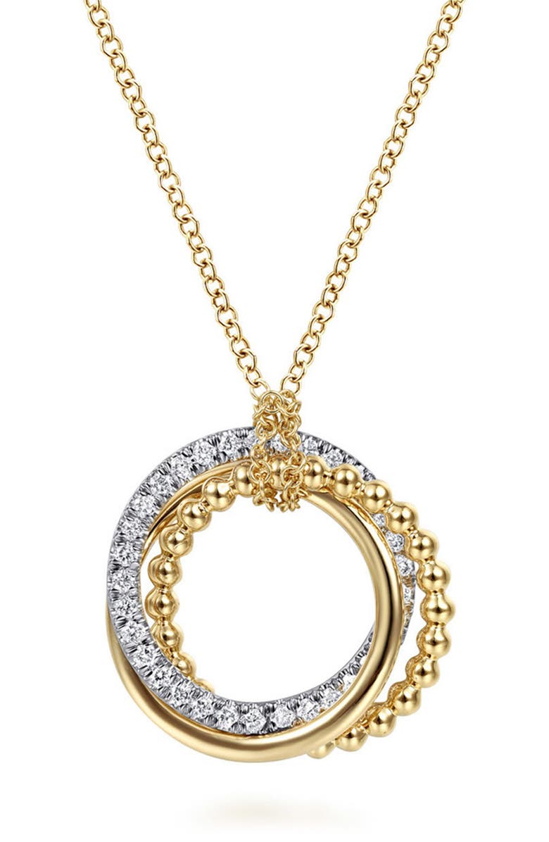 Gabriel & Co. Bujukan Diamond Linked Pendant Necklace, Main, color, Gold Multi
