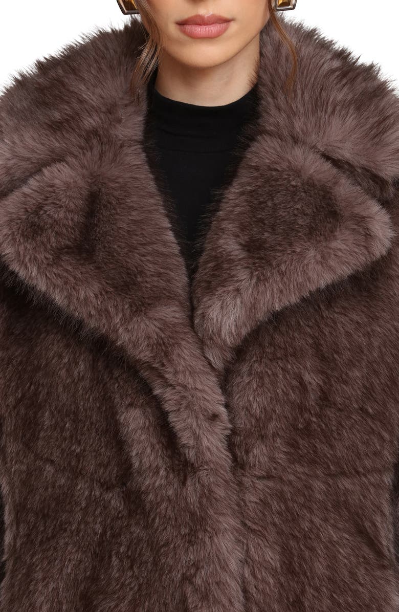 Avec Les Filles Faux Fur Longline Coat, Alternate, color, Espresso Mink