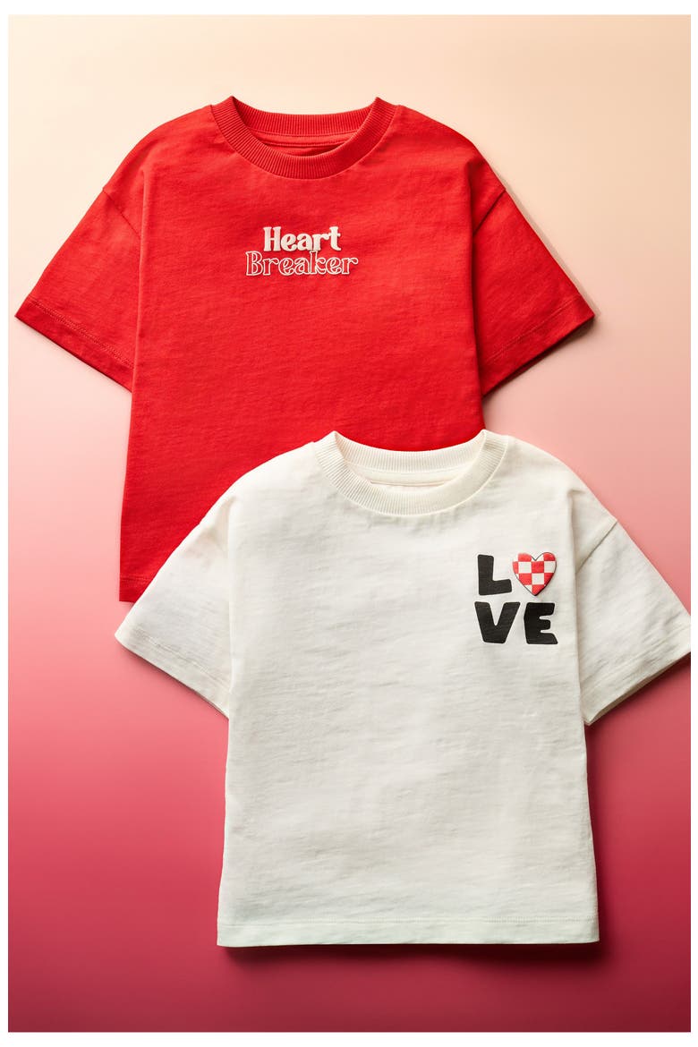 Kids' Heartbreaker Embroidered T-Shirt, Alternate, color, RED
