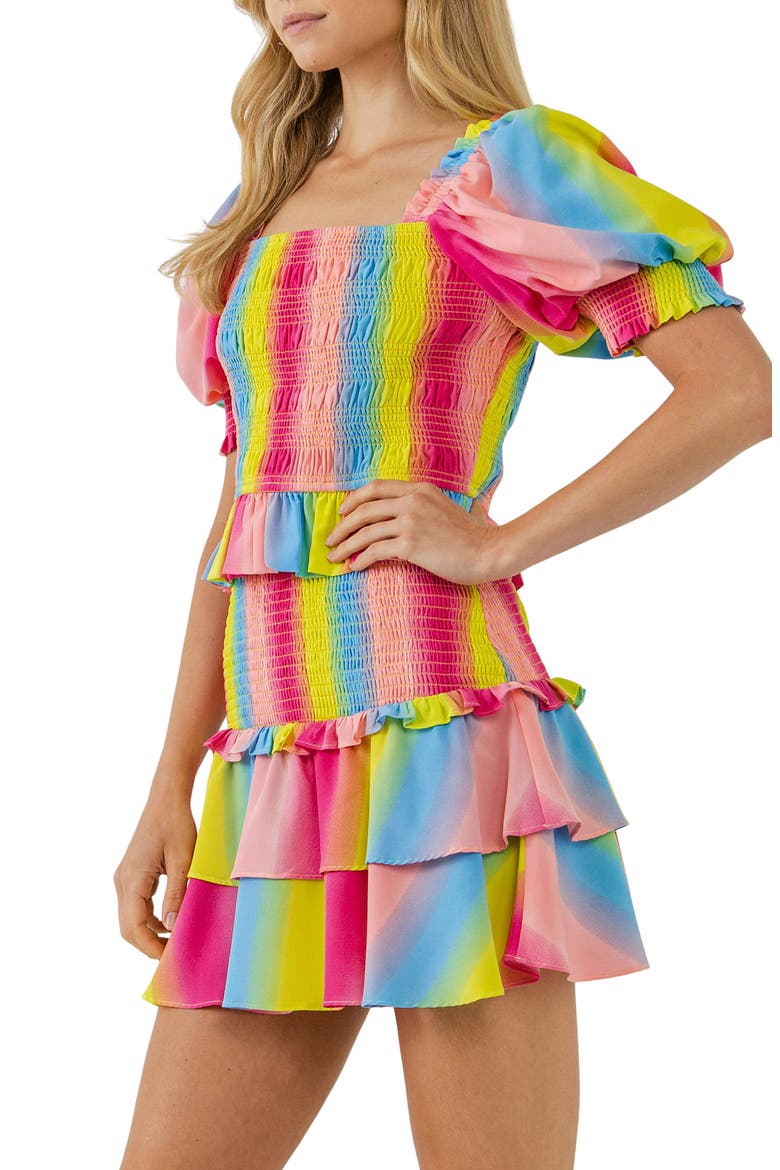 Ombré Stripe Smocked Top, Alternate, color, MULTI