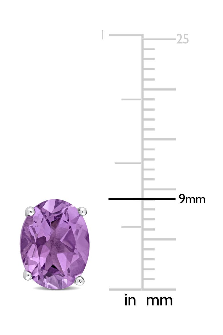 Sterling Silver Lab-Created Amethyst Oval Stud Earrings, Alternate, color, PURPLE