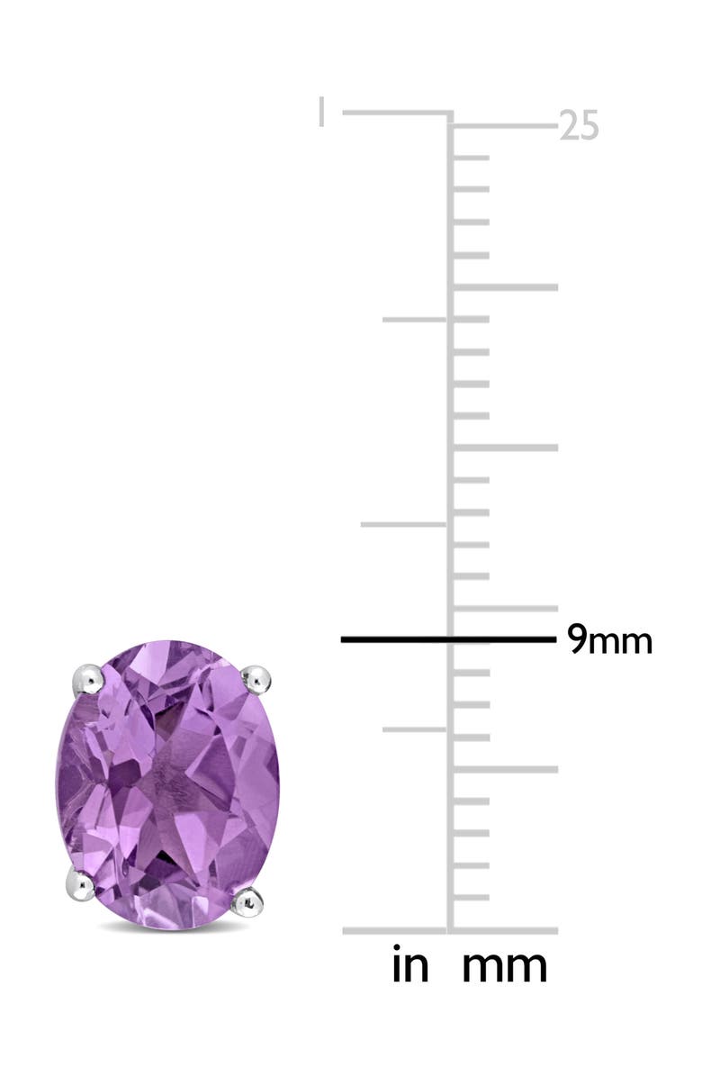 DELMAR Sterling Silver Lab-Created Amethyst Oval Stud Earrings, Alternate, color, Purple