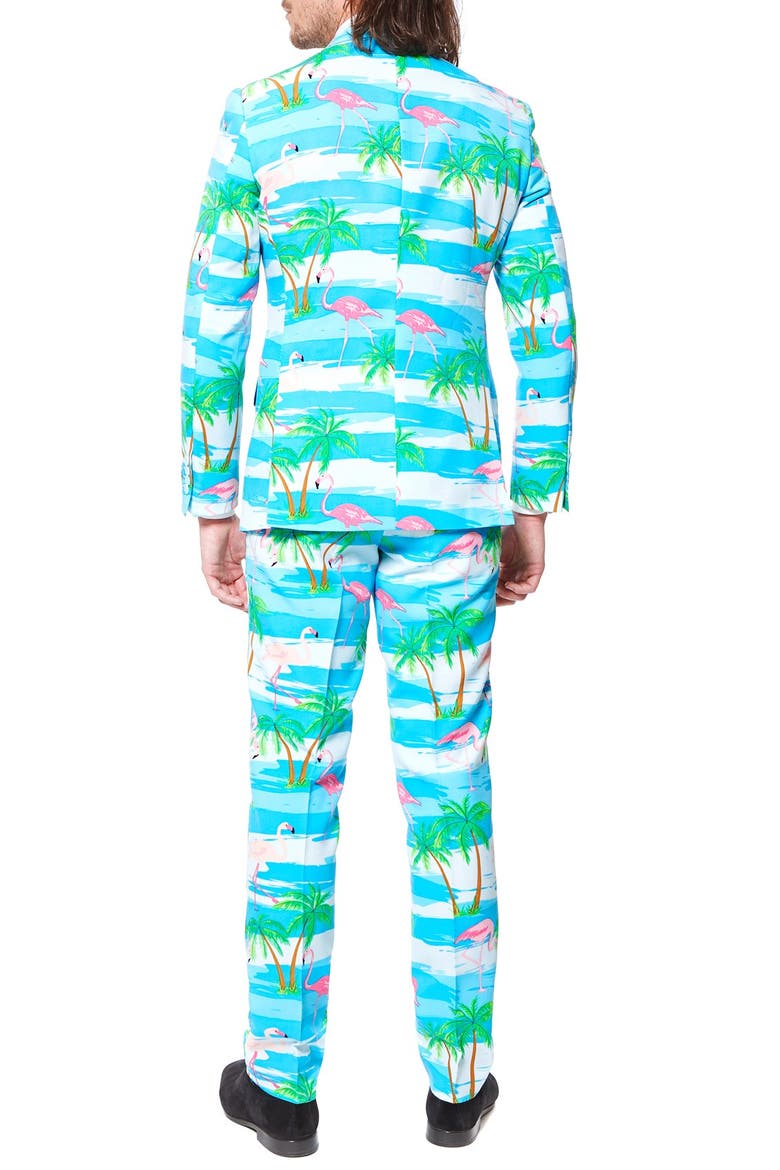 'Flaminguy' Trim Fit Two-Piece Suit with Tie, Alternate, color, BLUE
