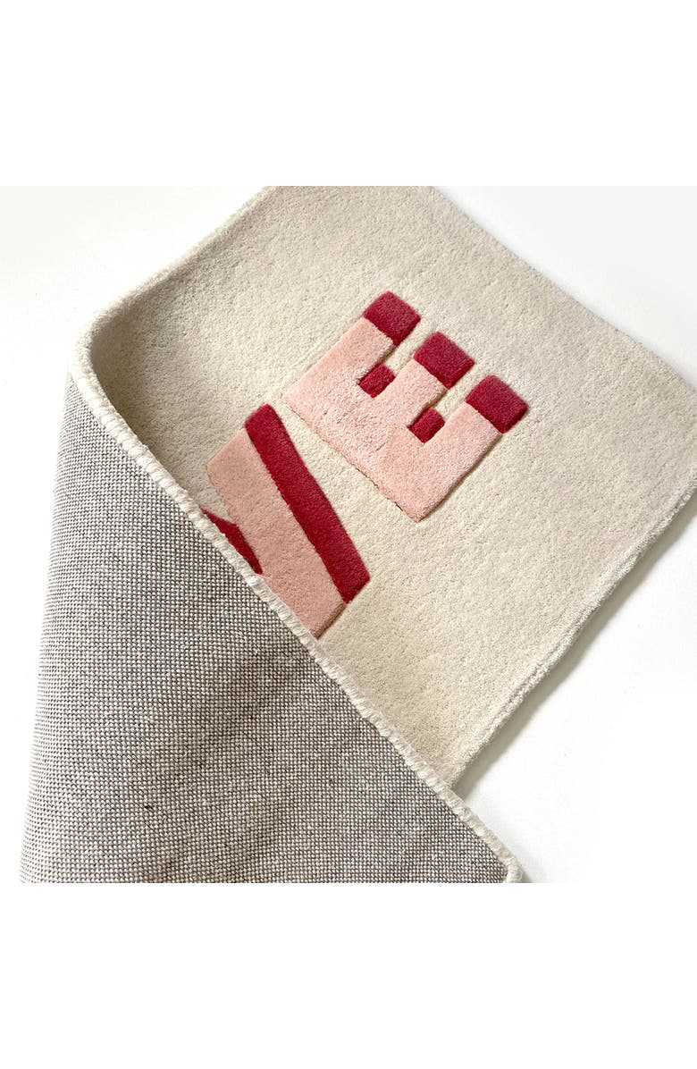 Maison Deux Love Rug, Alternate, color, Cream / Red Print