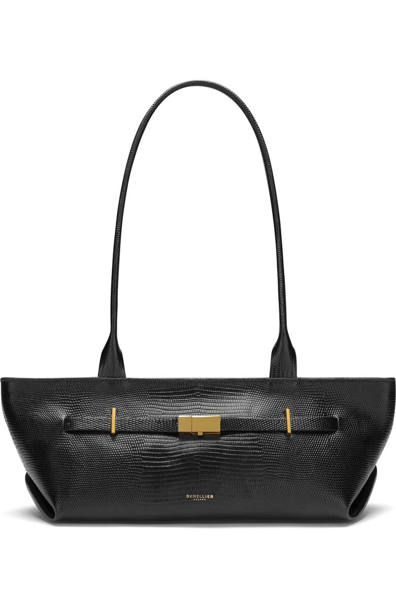 DeMellier The New York Leather Shoulder Bag, Main, color, Black Tones