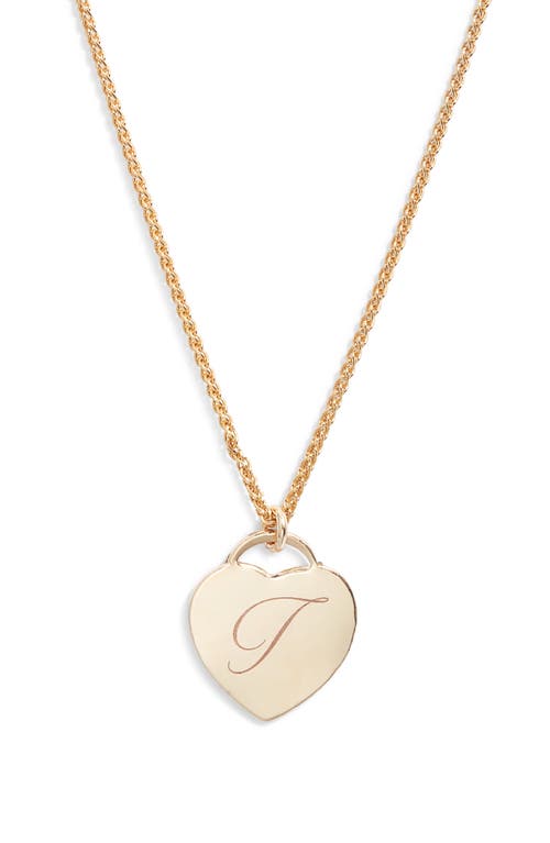 Set & Stones Alice Initial Heart Pendant Necklace In Gold/t