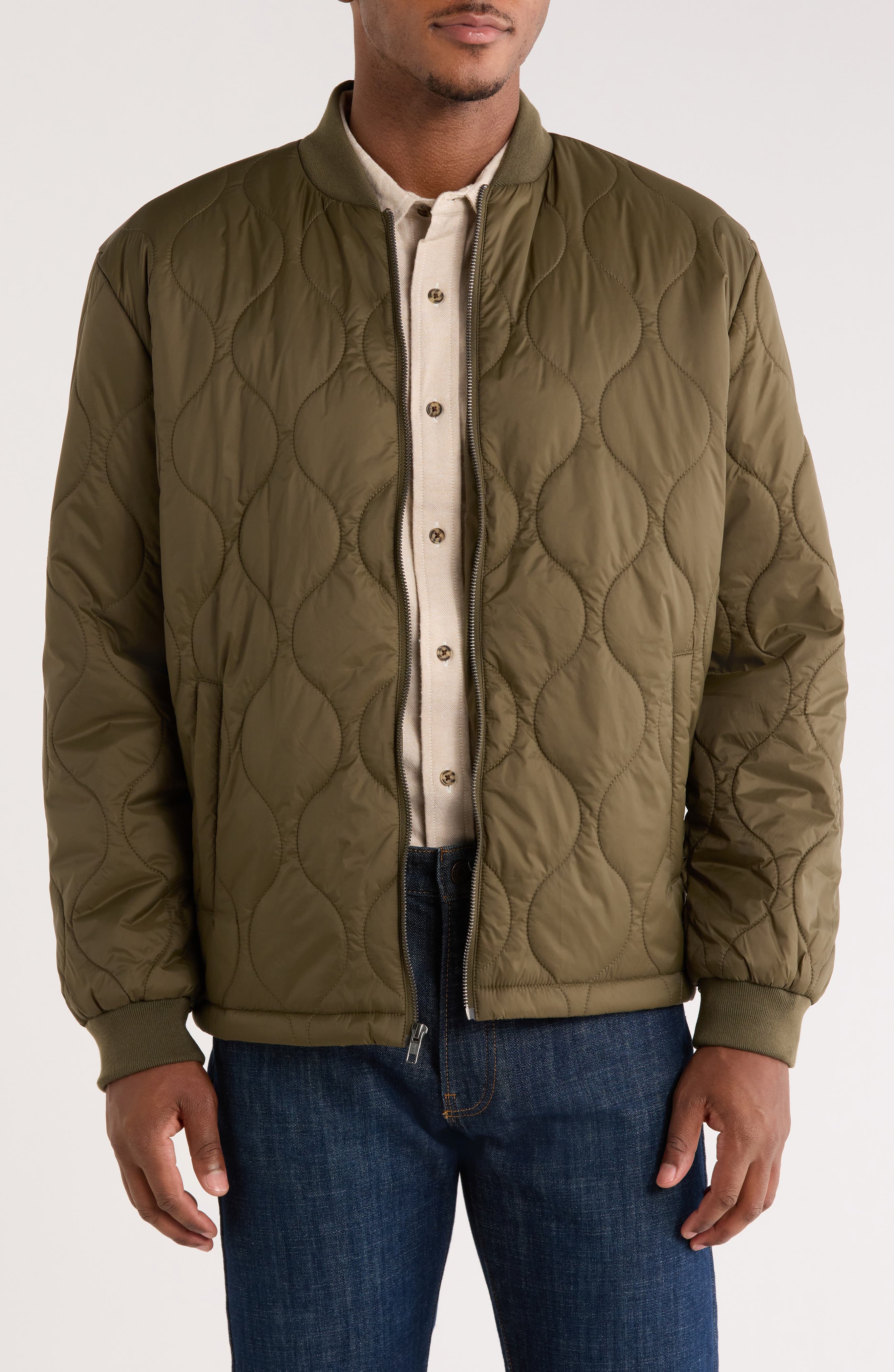 14th & Union Quilted Bomber Jacket