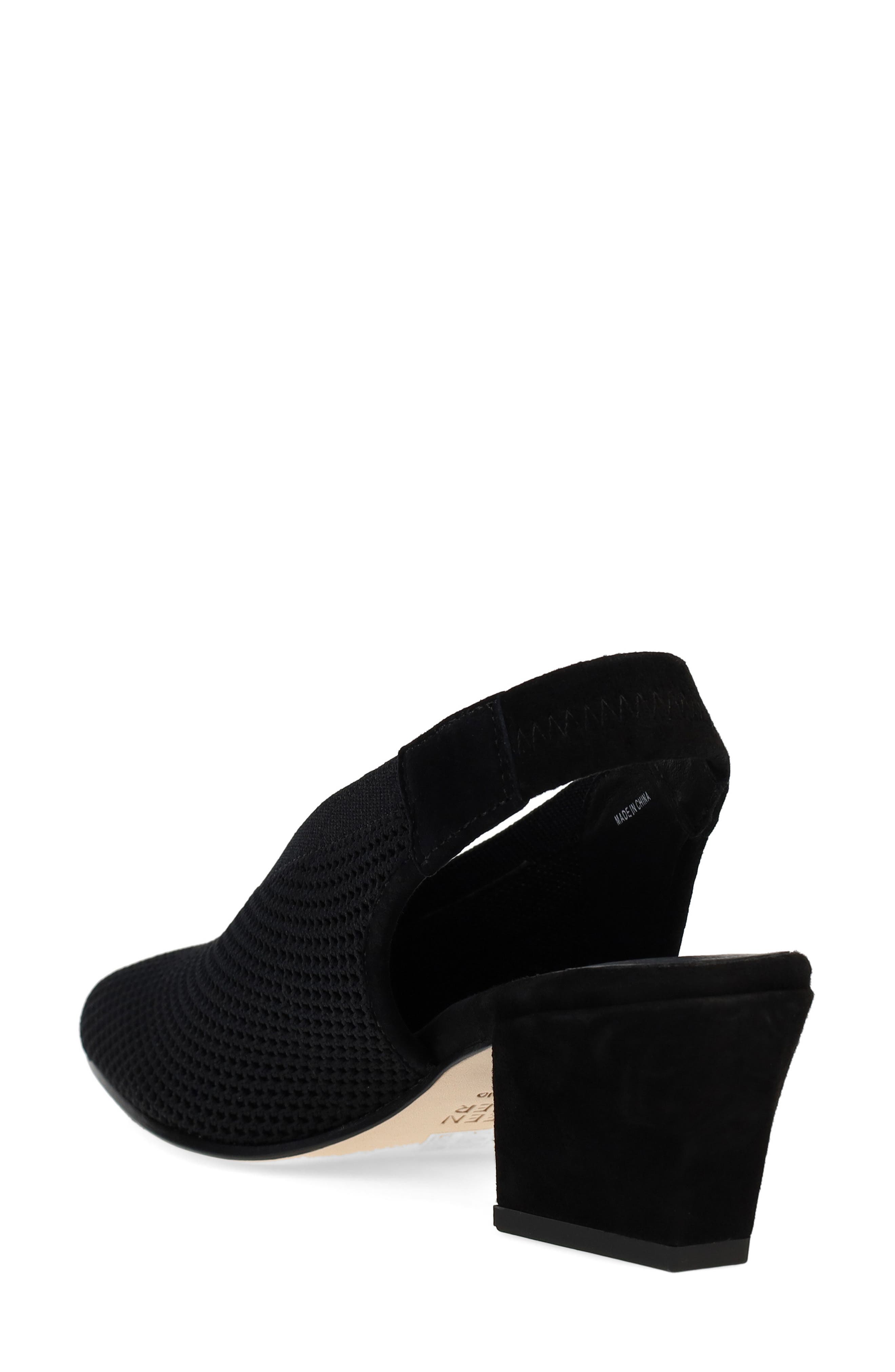 Eileen Fisher Vasa Block Heel Knit Slingback Pump, Alternate, color, Black