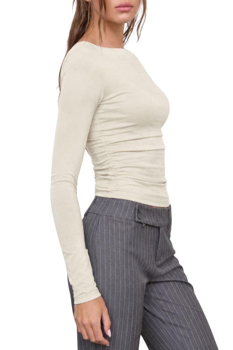 Boat Neck Long Sleeve Rib Top, Alternate, color, OLIVE