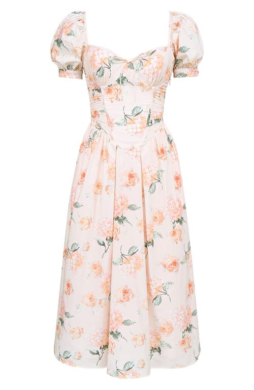 HOUSE OF CB HOUSE OF CB LULABELL PUFF SLEEVE MIDI DRESS