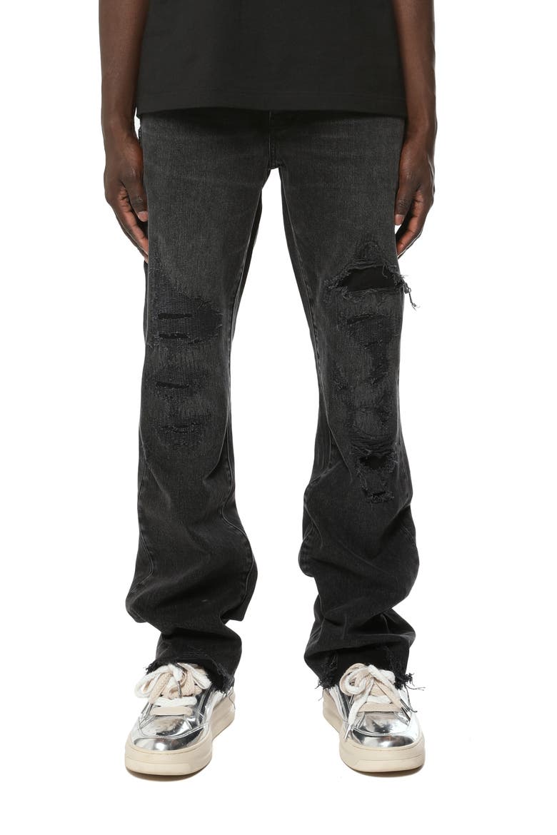 Vintage Heavy Destroy Bootcut Jeans, Main, color, BLACK