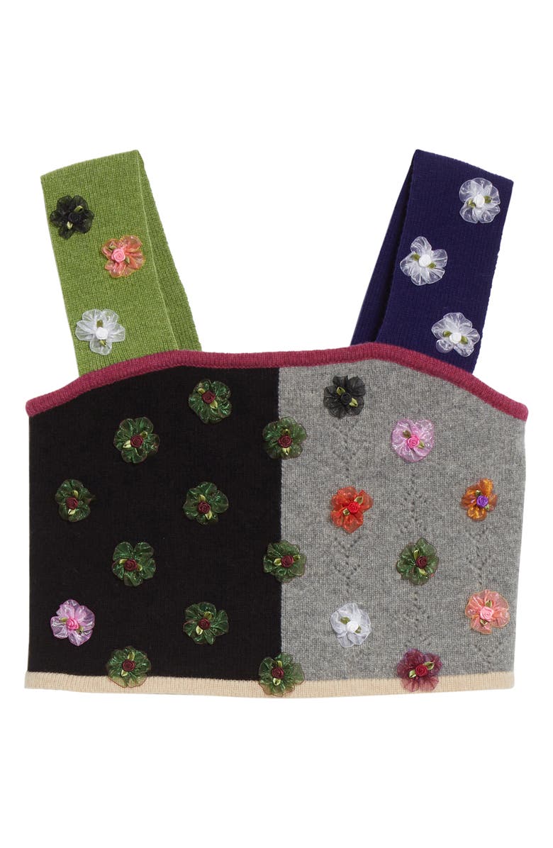 YanYan Checked Knit Crop Top, Alternate, color,