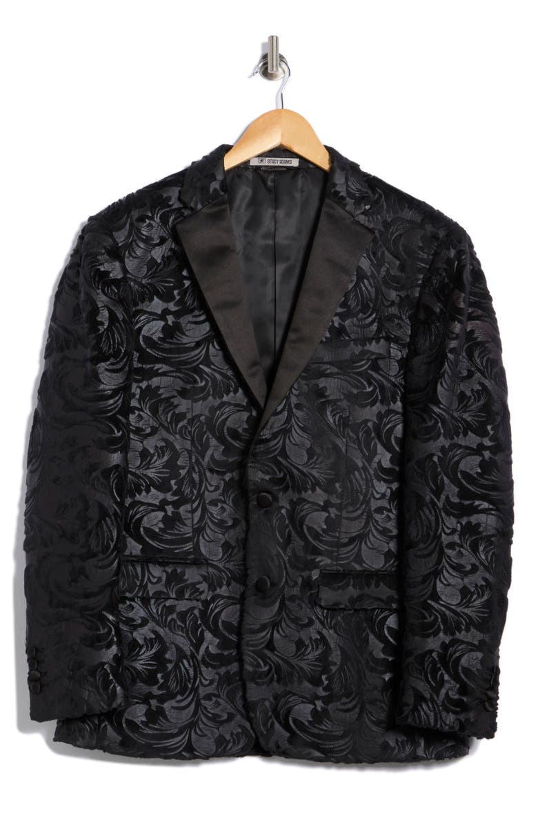ZEGARIE Paisley Notched Collar Sport Coat, Alternate, color, Black