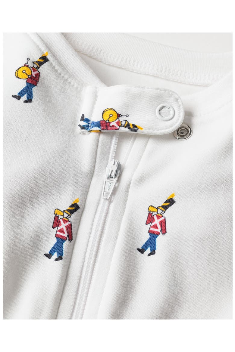 Toy Soldier Fitted Pima Cotton Romper, Alternate, color, WHITE