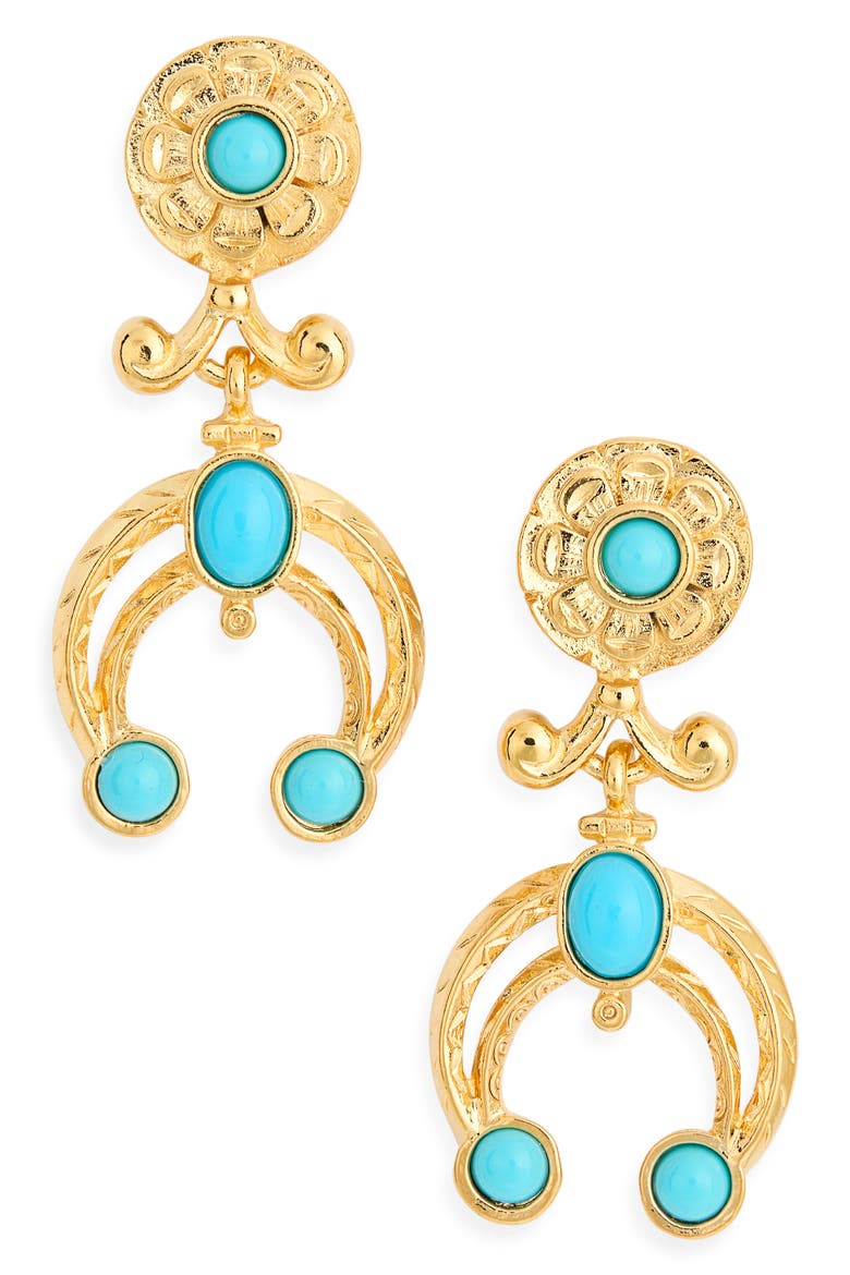 Turquoise Resin Drop Earrings, Main, color, TURQUOISE