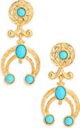 Kenneth Jay Lane Turquoise Resin Drop Earrings