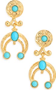 Kenneth Jay Lane Turquoise Resin Drop Earrings