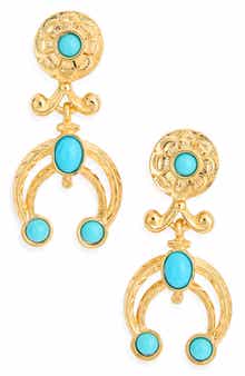 Kenneth Jay Lane Turquoise Resin Drop Earrings