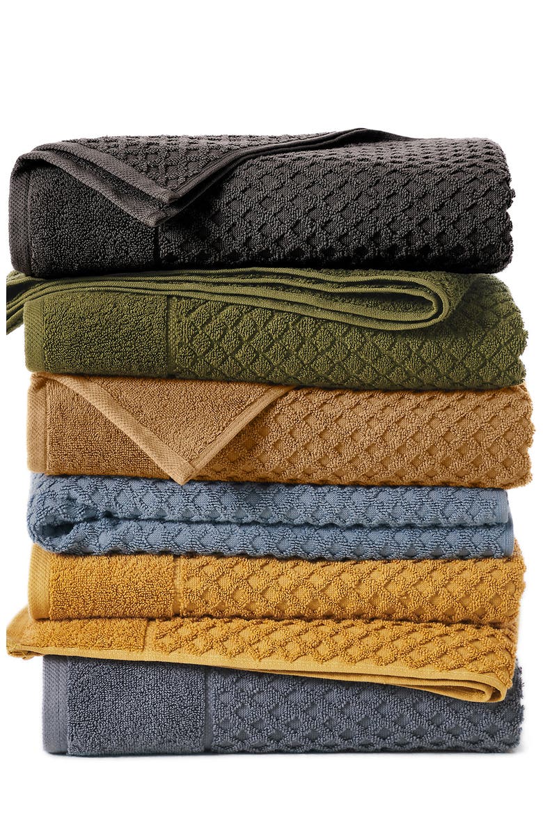 Diamond Waffle Texture 4-Pack Bath Towel Set, Alternate, color, MIDNIGHT
