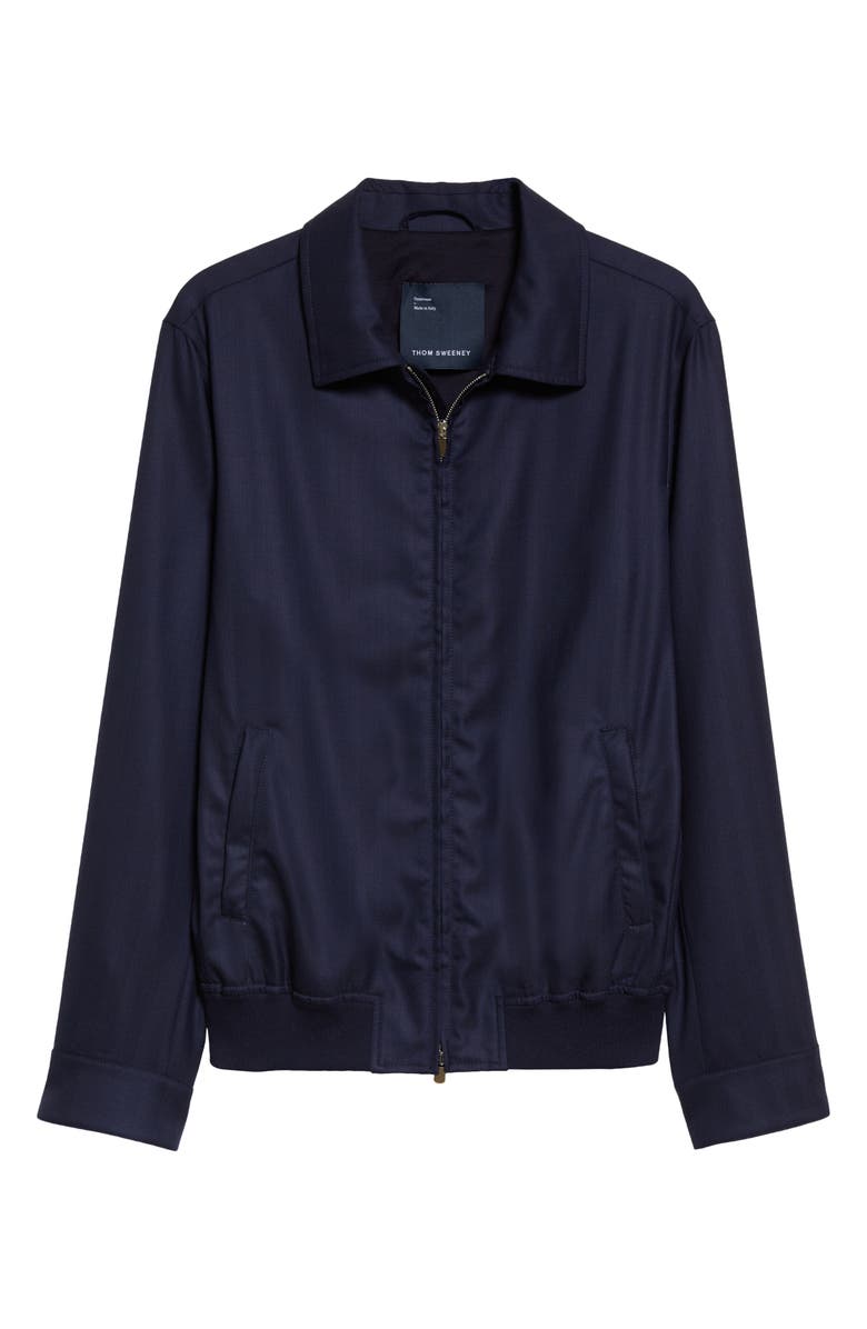 Thom Sweeney Wool Herringbone Twill Bomber Jacket, Alternate, color, 