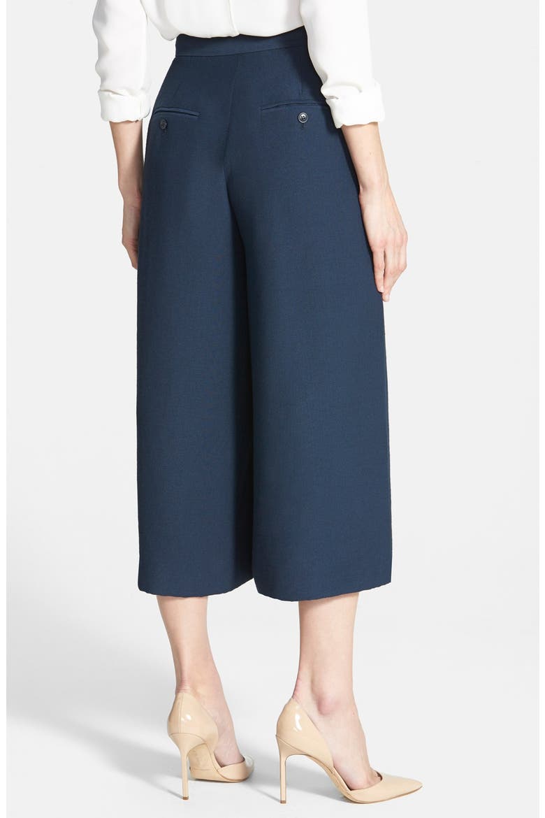 Pleated Culottes, Alternate, color, NAVY BLAZER