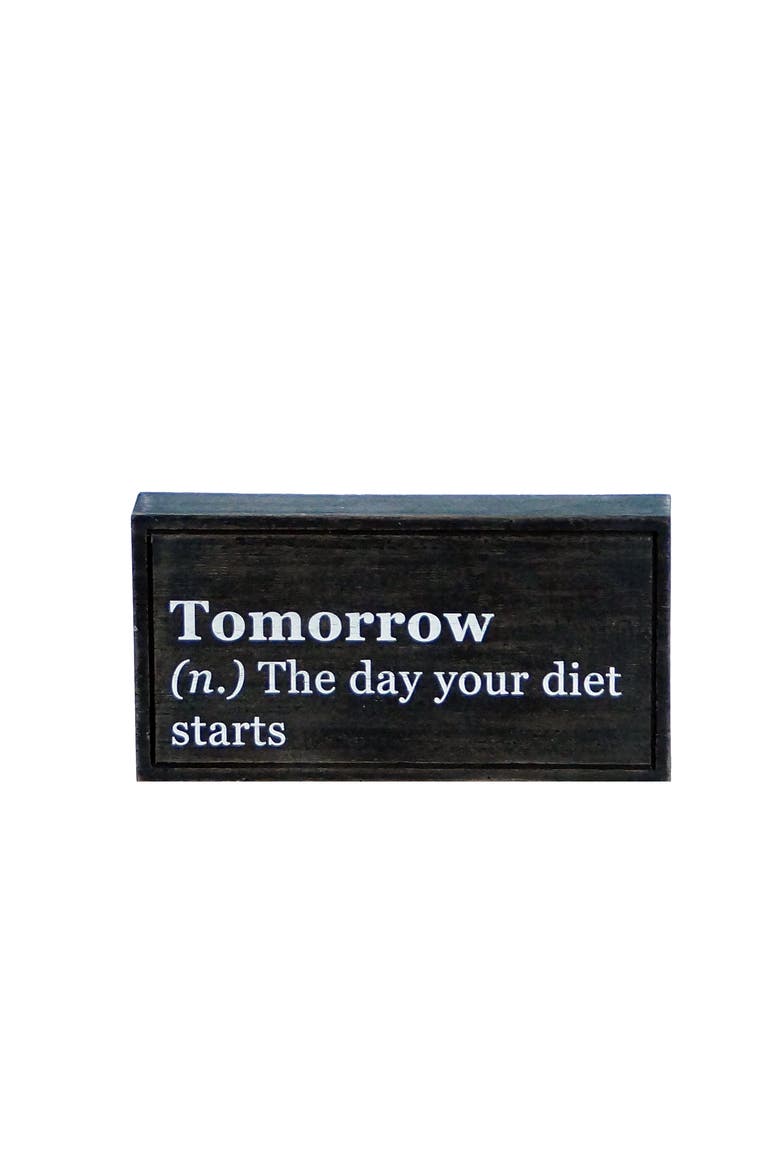 Funny Tomorrow Tabletop Sign, Main, color, Black