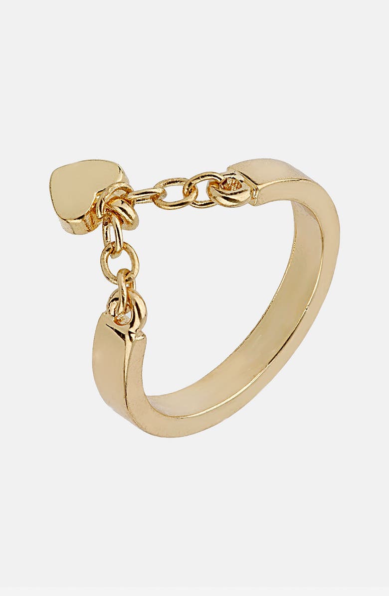 Topshop 'Heart Chain' Ring, Main, color, 