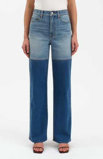 DAZE City Two-Tone High Waist Straight Leg Jeans