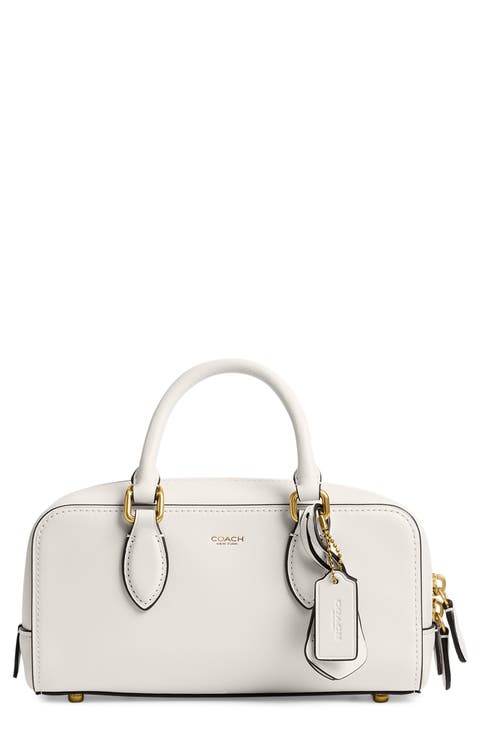 【COACH】WHITE LEATHER HAND BAG 453T バッグ COACH】WHITE LEATHER HAND BAG 453T バッグ - バッグ