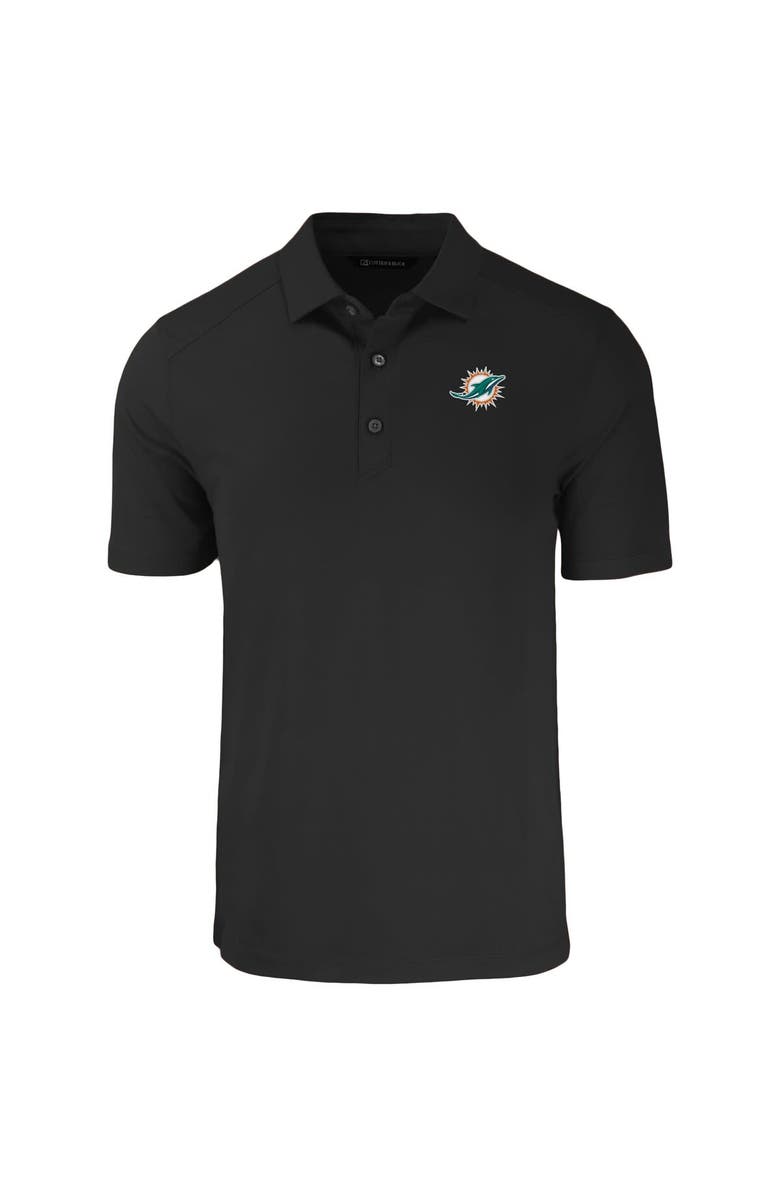 Cutter & Buck Men's Cutter & Buck Black Miami Dolphins  Forge Eco Stretch Recycled Polo, Alternate, color, 