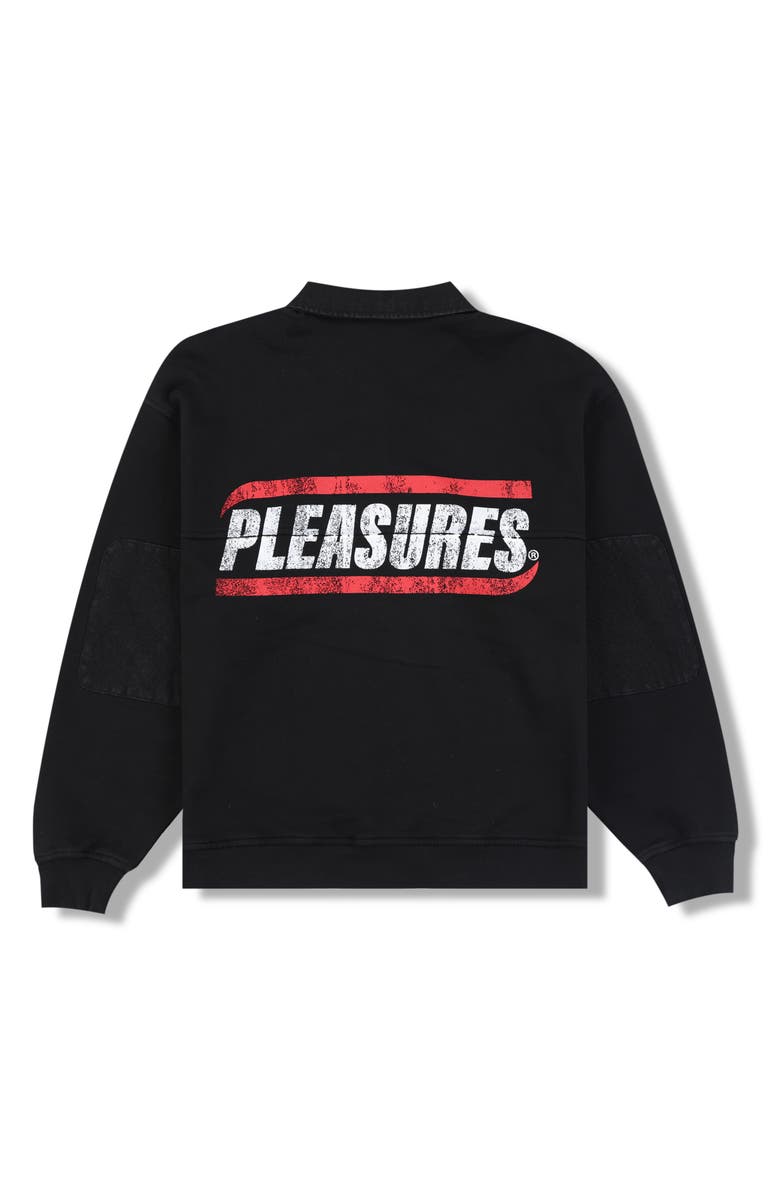 PLEASURES Gentle Cotton Polo Sweatshirt, Alternate, color, Black