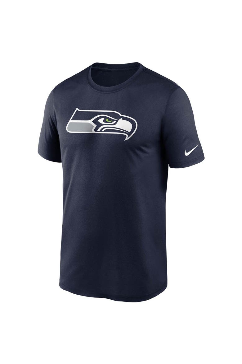 Men's Nike College Navy Seattle Seahawks Logo Essential Legend Performance T-Shirt, Alternate, color, Navy